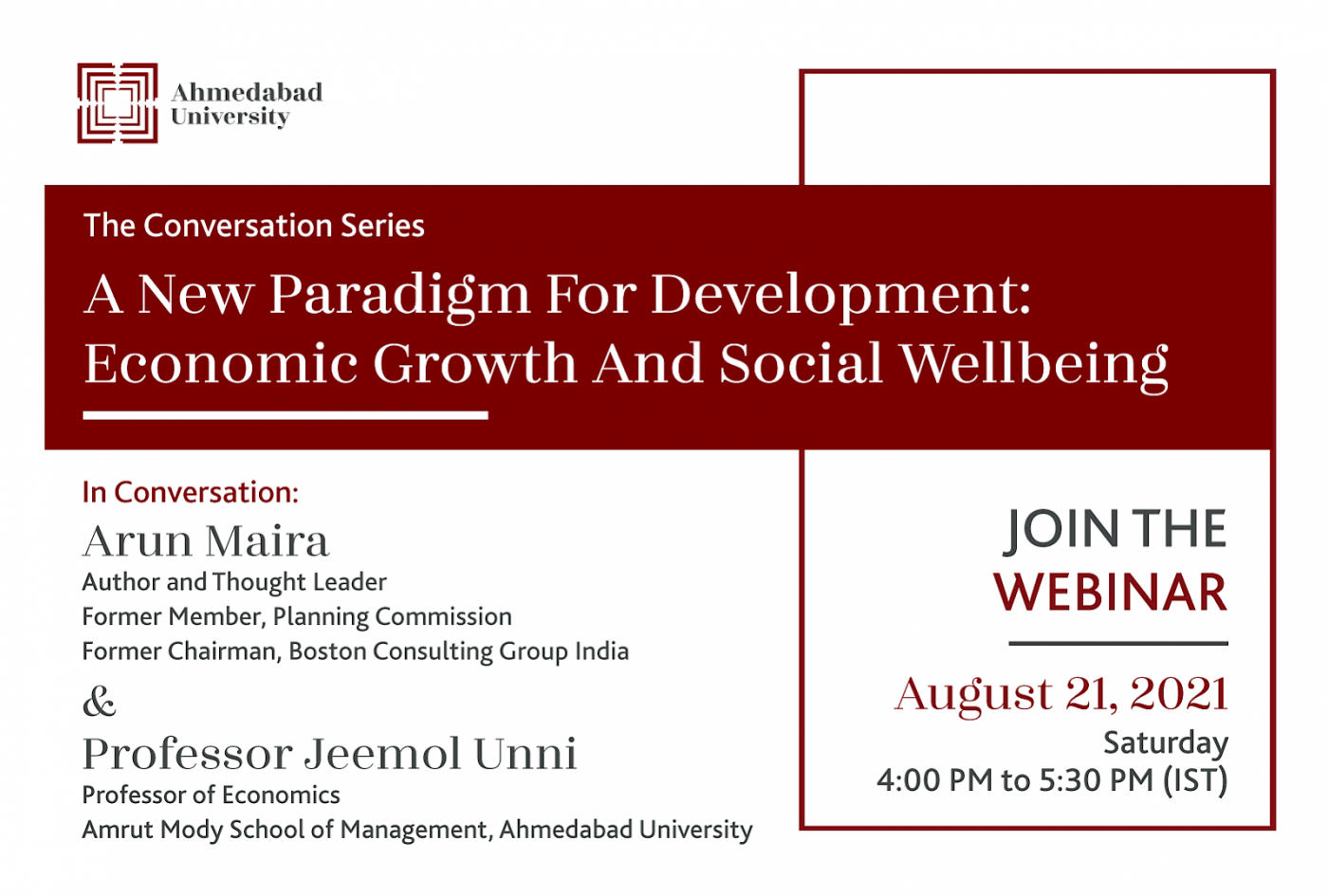 The Conversation Series: A New Paradigm for Development: Economic