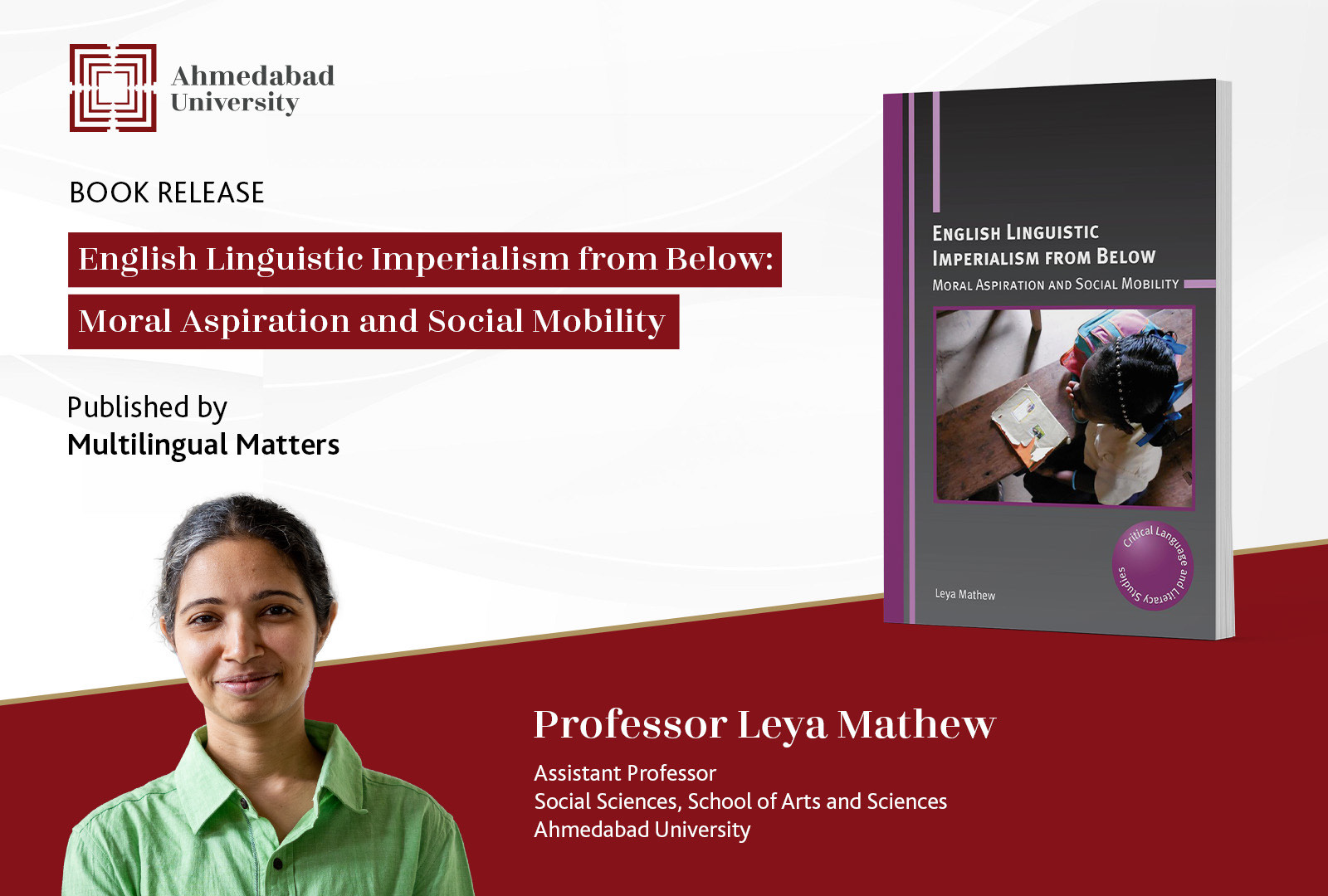 Professor Leya Mathew’s Book Unfolds Politics in English Schooling