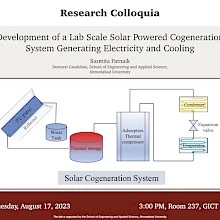 Development of a Lab Scale Solar Powered Cogeneration System Generating Electricity and Cooling