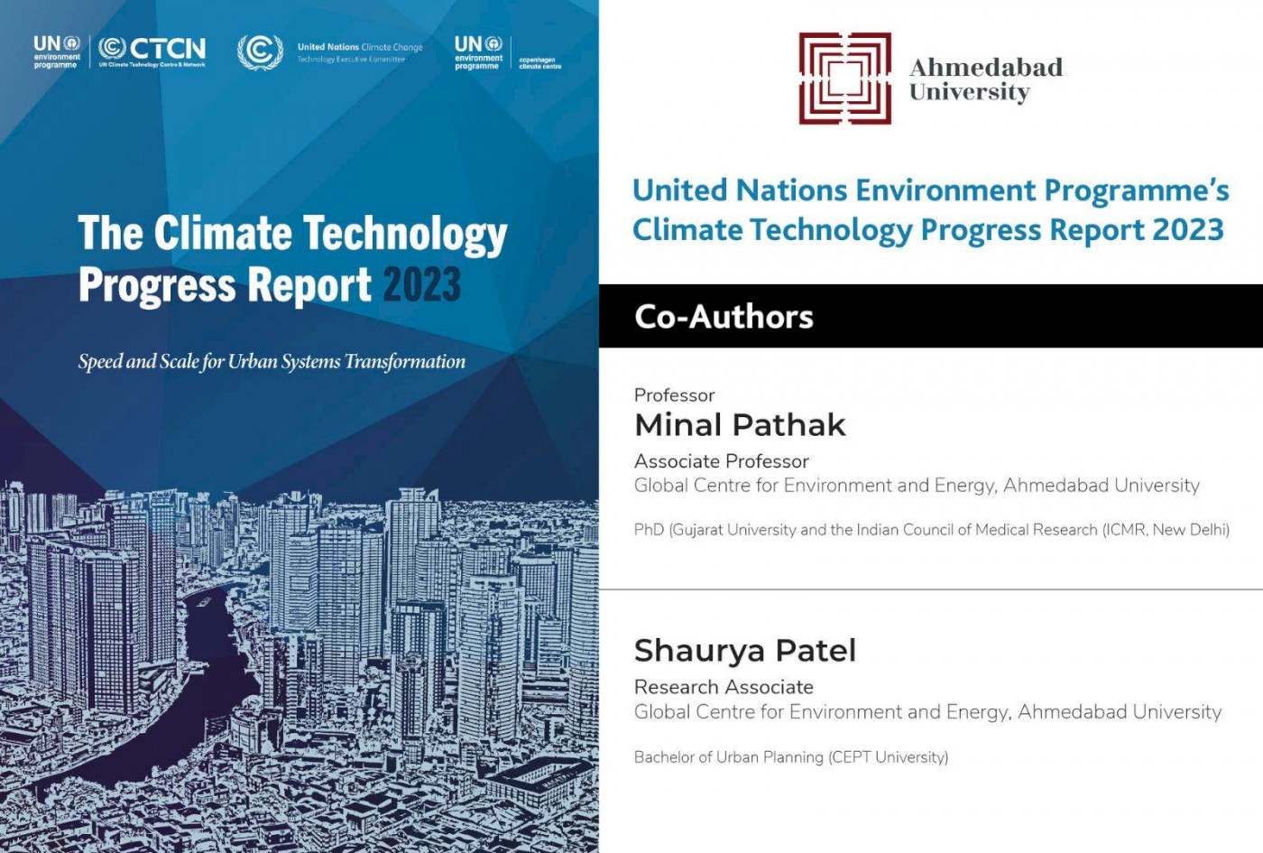 Contribution of Global Centre for Environment and Energy in the UNEP Climate Technology Progress Report 2023