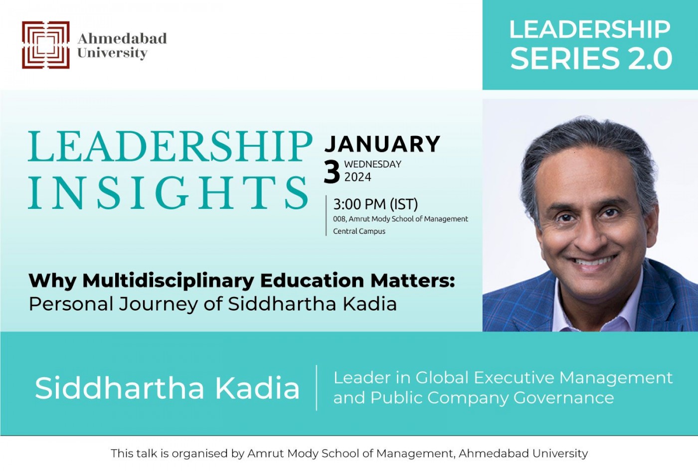 Why Multidisciplinary Education Matters: Personal Journey of Siddhartha Kadia