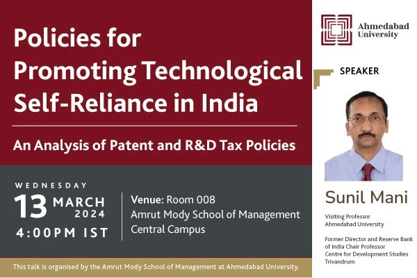 Policies for Promoting Technological Self-reliance in India: An Analysis of Patent and R&D Tax Policies