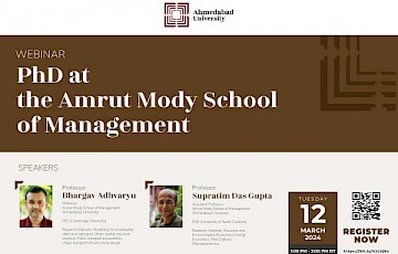 Webinar: PhD at Amrut Mody School of Management