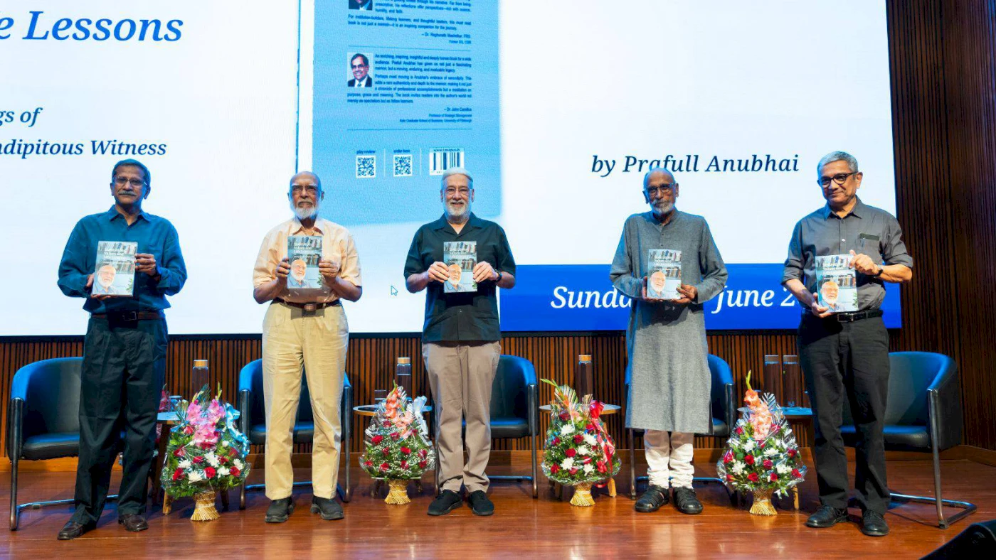 Prafull Anubhai Releases His Book at Ahmedabad University