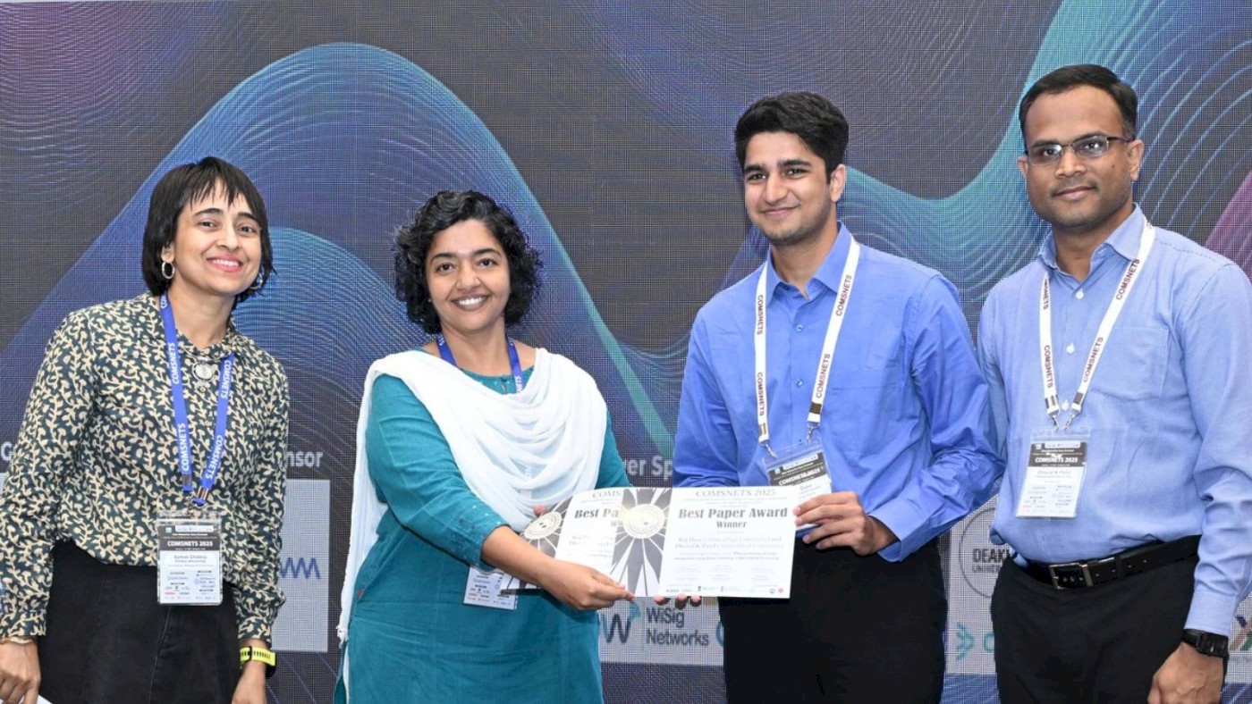 Student-Professor Duo Makes History at COMSNETS 2025 with Best Paper Award Win