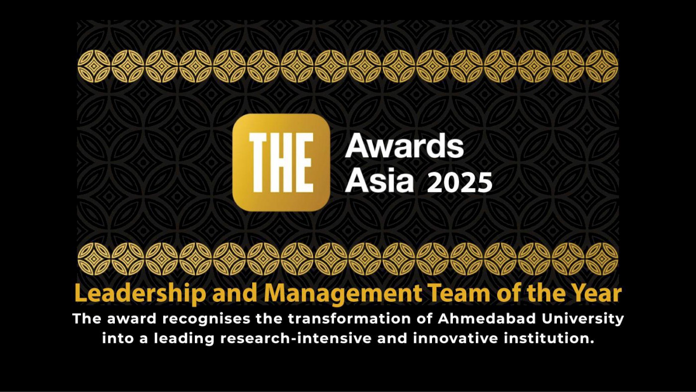 Ahmedabad University Wins Top Honour at Times Higher Education Awards Asia 2025