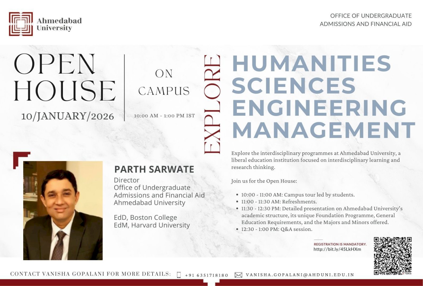 Undergraduate Admissions Open House: Ahmedabad