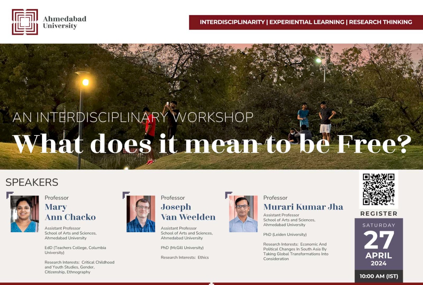 What does it mean to be Free? PHL Interdisciplinary Workshop at Ahmedabad University