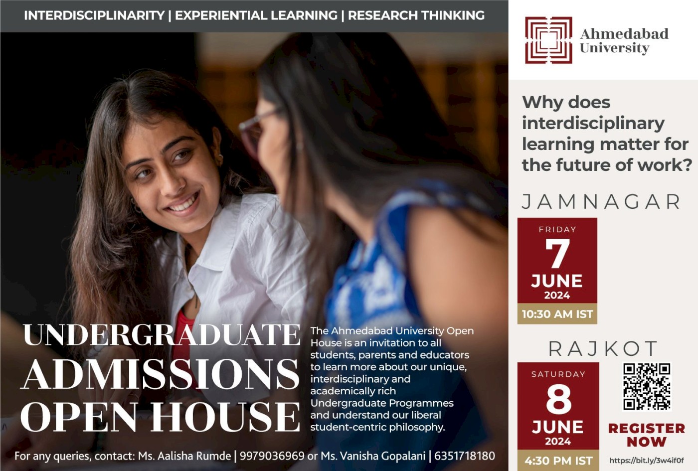 Admissions Open House: Jamnagar and Rajkot