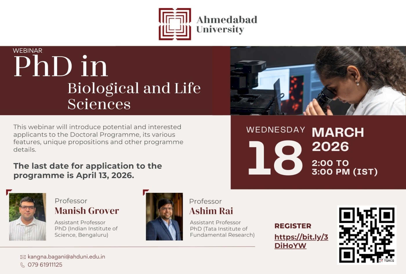 Webinar: PhD in Biological and Life Sciences
