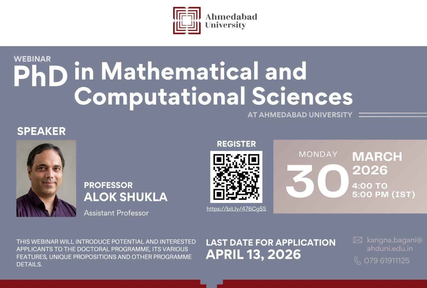 Webinar: PhD in Mathematical and Computational Sciences