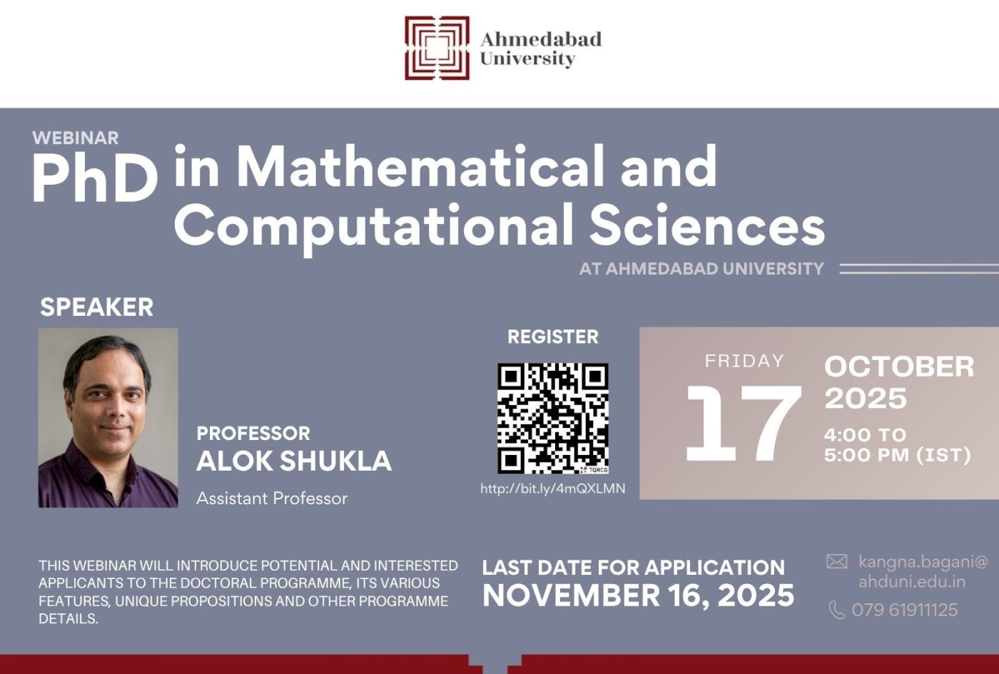Webinar: PhD in Mathematical and Computational Sciences