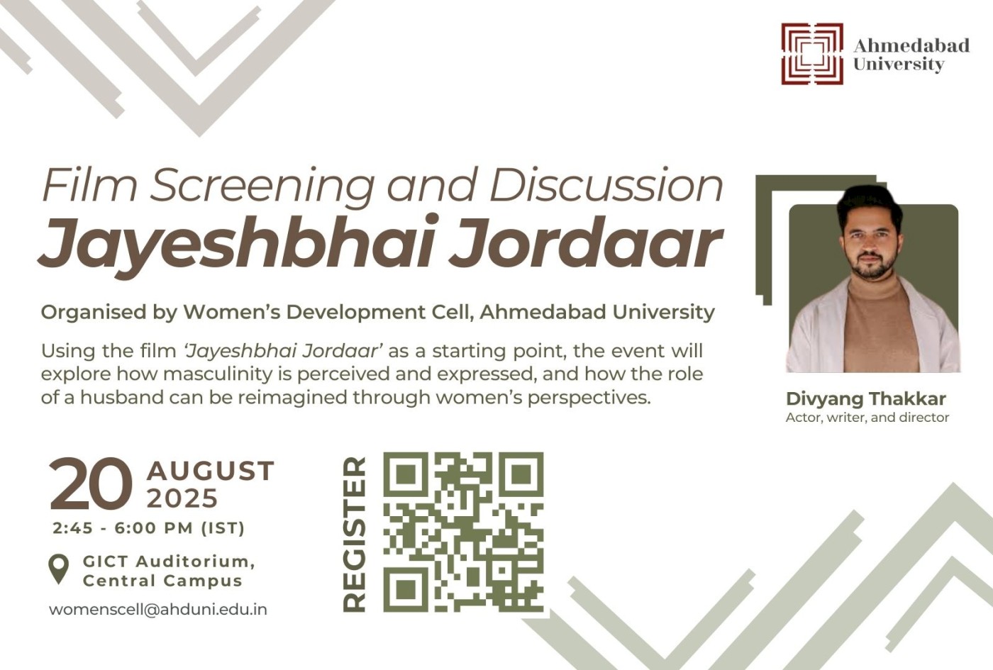 Film Screening and Discussion- Jayeshbhai Jordaar