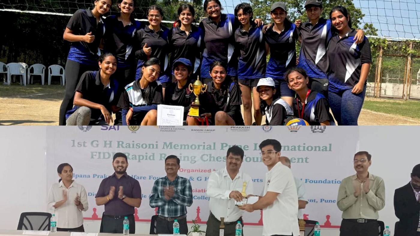 Ahmedabad University Wins District Level Volleyball and National Level Chess Titles